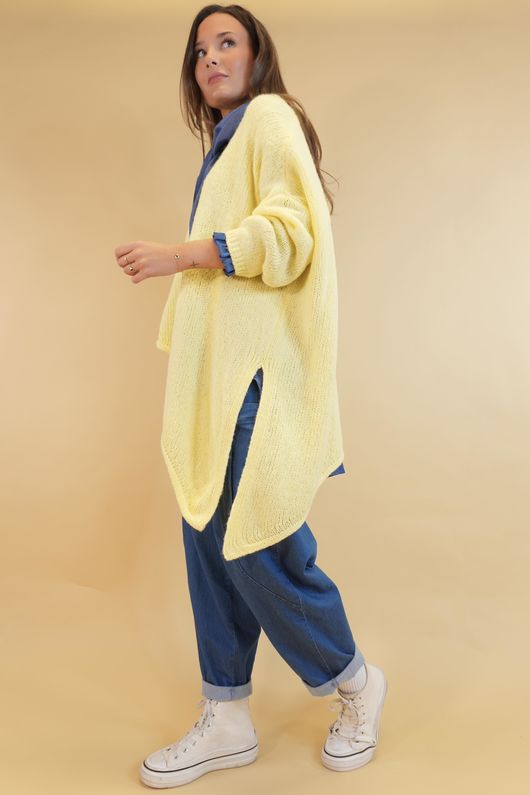 Big Softie Super Slant Knit Jumper Lemon
